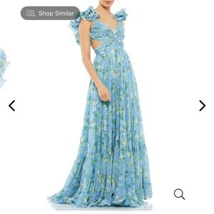 Mac Duggal Ruffled Tiered Floral Cut out dress